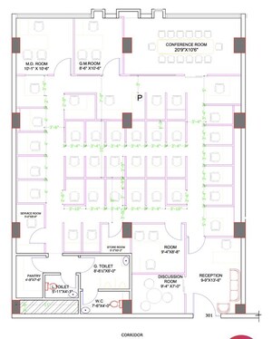 Floor Plan in  Office Space at Aditya Trade Center, Ameerpet – for Rent