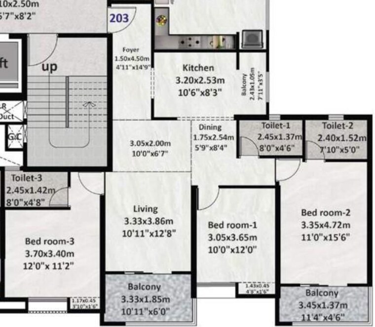 Floor Plan, nyati-emerald 2 Bedroom 838 Sq.Ft. Apartment In Baner Pune 10784994