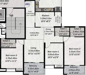 Floor Plan in 2 BHK Apartment at Nyati Emerald, Baner – for Sale