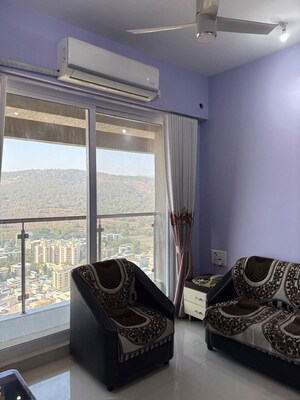 Living Room in 1 BHK Apartment at Ashar Edge, Pokhran Road No Two – for Rent
