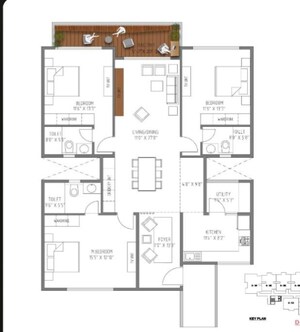 Floor Plan in 3 BHK Apartment at JRC Wild Woods, Sarjapur Road – for Sale