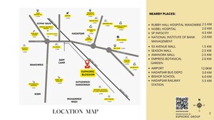 2 BHK Apartment – Map Location View at Euphoric Blossom, Hadapsar - for Sale