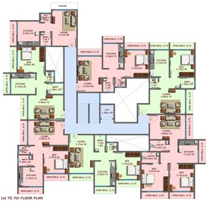Floor Plan in 2 BHK Apartment at Padmavati Saptashrungi, Dombivli East – for Sale