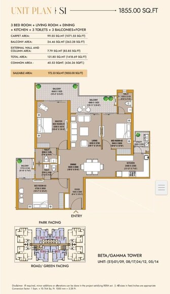 3 BHK +Apartment For Sale in SKA Divine in Sector 1 Wave City, Ghaziabad