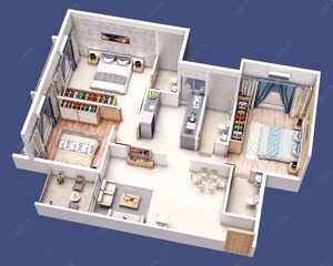 Floor Plan in 1 BHK Apartment at Krishna Ikon, Sector 8 Pushpak Nagar – for Sale