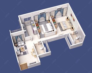 Floor Plan in 1 BHK Apartment at Krishna Ikon, Sector 8 Pushpak Nagar – for Sale
