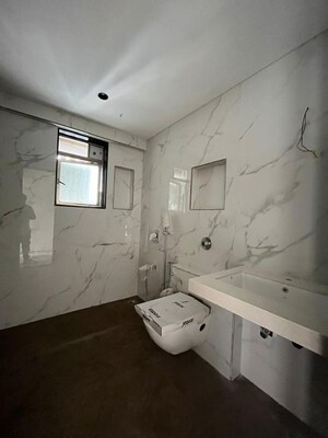 Bathroom in 3 BHK Apartment at Heena Gaurav Heights, Kandivali West – for Rent