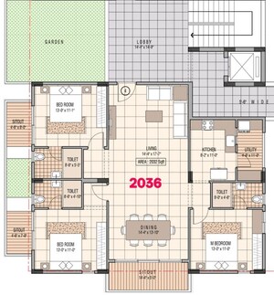 Floor Plan in 3 BHK Apartment at Shubh Enclave Bangalore, Harlur – for Sale