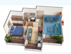 Floor Plan in 2 BHK Apartment at MM Sai Narayana Residency, Kasheli – for Sale