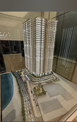 Living Room in 4 BHK Apartment at Prestige Vaishnaoi Rainbow Waters, Rai Durg – for Sale