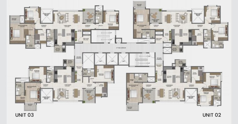 Floor Plan, bricks-the-earthscape 3 Bedroom 1854 Sq.Ft. Apartment In Kacharakanahalli Bangalore 10744272
