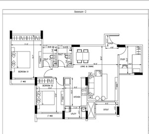 Floor Plan in 2.5 BHK Apartment at Goyal Orchid Salisbury, Thanisandra – for Sale