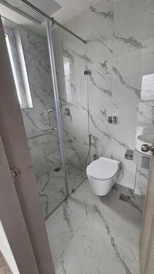 Bathroom in 1 BHK Apartment at Aurum Q Islands, Ghansoli – for Rent