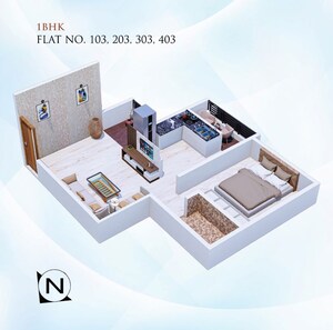 Floor Plan in 1 BHK Apartment at Talegaon Dhamdhere – for Sale