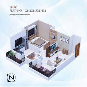 Floor Plan in 1 BHK Apartment at Talegaon Dhamdhere – for Sale