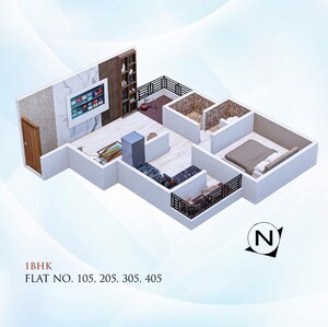 Floor Plan in 1 BHK Apartment at Talegaon Dhamdhere – for Sale