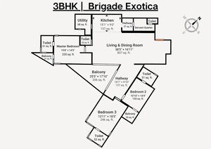 5 BHK Apartment – Map Location View at Brigade Exotica, Old Madras Road - for Sale
