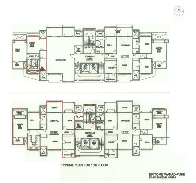 Floor Plan, kasturi-epitome 5 Bedroom 2600 Sq.Ft. Apartment In Wakad Pune 10788589