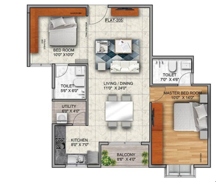 Floor Plan, mana-capitol 3 Bedroom 1554 Sq.Ft. Apartment In Sarjapur Road Bangalore 10788824