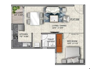 Floor Plan in 3 BHK Apartment at Mana Capitol, Sarjapur Road – for Sale