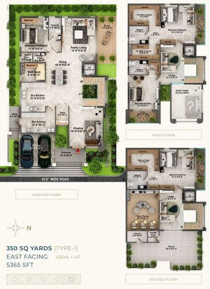 Floor Plan in 4 BHK Villa at Tukkuguda – for Sale