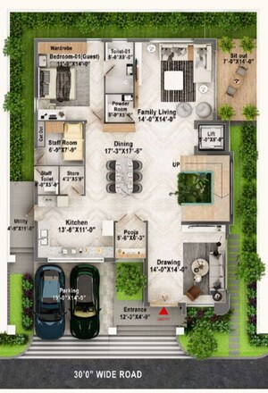 Floor Plan in 5 BHK Villa at Tukkuguda – for Sale