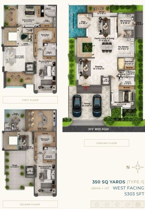 Floor Plan in 5 BHK Villa at Tukkuguda – for Sale