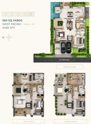 Floor Plan in 4 BHK Villa at Tukkuguda – for Sale