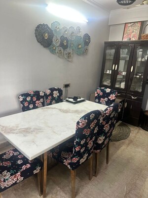 Dining area in 3 BHK Apartment at Sector 18a Dwarka – for Rent