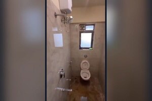 Bathroom in 1 BHK Apartment at Adityaraj Breeze, Vikhroli East – for Rent