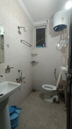 Bathroom in 1 RK Builder Floor at Paryavaran Complex – for Rent