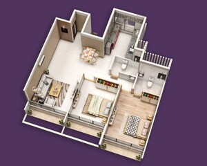 Floor Plan in 2 BHK Apartment at Gurukrupa Aramus Rudra, Kharghar Sector 18 – for Sale