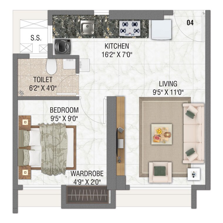 Floor Plan, subhash-chs 1 Bedroom 403 Sq.Ft. Apartment In Chembur Mumbai 10791049