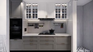 Kitchen in 3 BHK Apartment at Aum Nav Kiran, Khar West – for Rent
