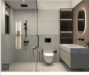 Bathroom in 3 BHK Apartment at Aum Nav Kiran, Khar West – for Rent