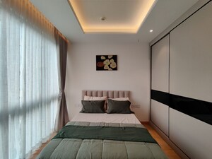 Bedroom in 2 BHK Apartment at Bhartiya Leela Residences, Thanisandra Main Road – for Rent