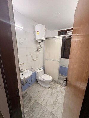 Bathroom in 3 BHK Builder Floor at Mehrauli – for Rent