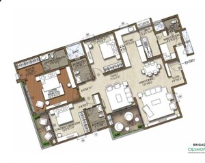 Floor Plan in 3 BHK Apartment at Brigade Cosmopolis, Whitefield – for Sale