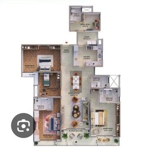 Floor Plan in 3.5 BHK Apartment at Prestige Raintree Park, Whitefield – for Sale