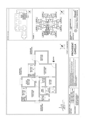 Floor Plan in 3 BHK Apartment at Provident Capella, Whitefield – for Sale