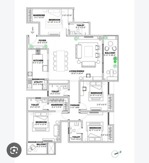 Floor Plan in 3 BHK Apartment at Assetz Marq, Whitefield – for Sale