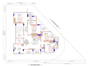 Floor Plan in 4 BHK Apartment at Gandhi Nagar – for Sale