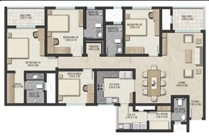 Floor Plan in 3 BHK Apartment at Sobha Royal Pavilion, Sarjapur Road – for Sale