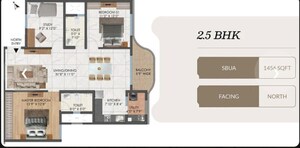 Floor Plan in 3 BHK Apartment at Mana Cresta, Sarjapur Road – for Sale