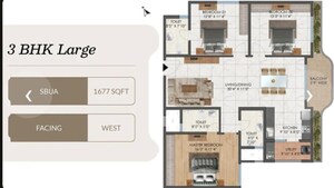 Floor Plan in 3 BHK Apartment at Mana Cresta, Sarjapur Road – for Sale