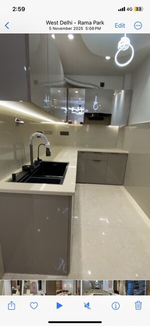 Kitchen in 3 BHK Builder Floor at Uttam Nagar – for Rent