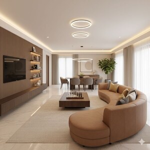 Living Room in 3 BHK Apartment at AVR Luna, Mogappair West – for Sale