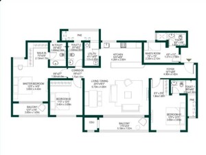 Floor Plan in 3 BHK Apartment at Godrej Woodscapes, Budigere Cross – for Sale