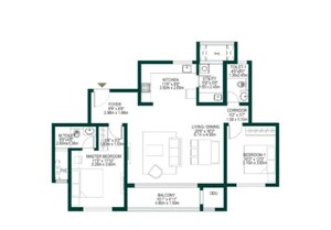 Floor Plan in 3 BHK Apartment at Godrej Woodscapes, Budigere Cross – for Sale