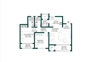 Floor Plan in 3 BHK Apartment at Godrej Woodscapes, Budigere Cross – for Sale